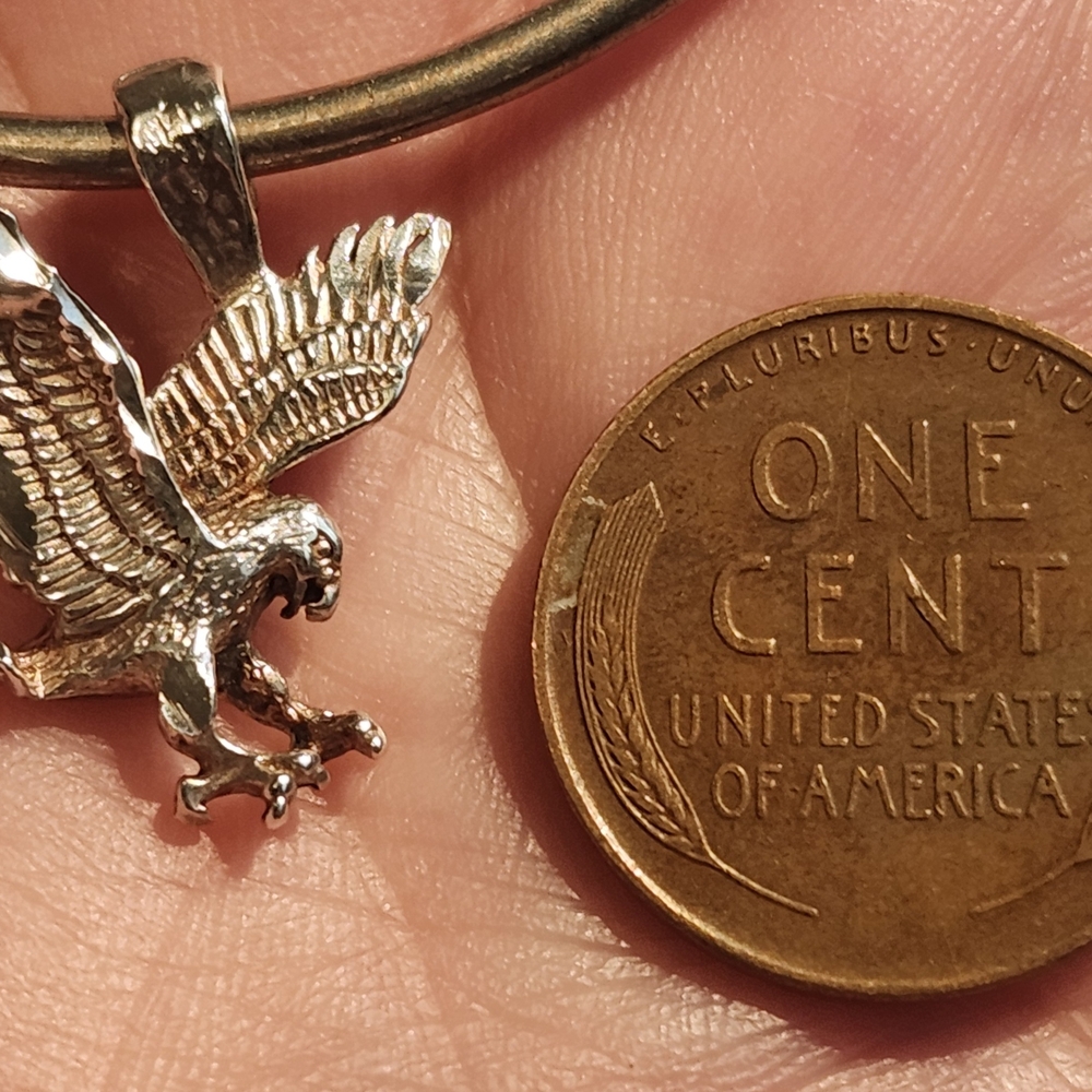 Sterling Silver Opened Wing Eagle Pendant/Charm B… - image 4